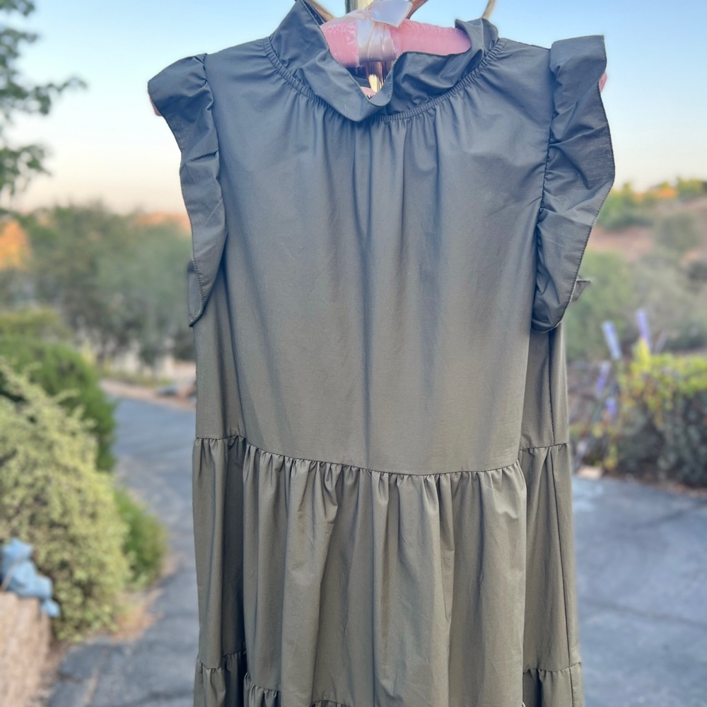 Chepe Italy Elegant Olive Green Maxi Dress XS